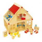 Dřevěné hračky small foot Obytný dům pro panenky včetně nábytku