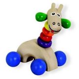 Dřevěné hračky Detoa Dřevěná žirafa na kolečkách