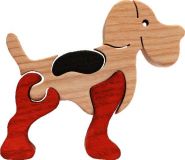 Dřevěné hračky Fauna Dřevěné vkládací puzzle z masivu malý pejsek
