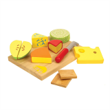 Dřevěné hračky Bigjigs Toys Set dřevěých potravin sýry na desce