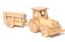 Dřevěné hračky Ceeda Cavity Traktor s vlečkou malý