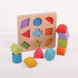 Dřevěné hračky Bigjigs Baby Dřevěné kostky tvary a barvy Bigjigs Toys