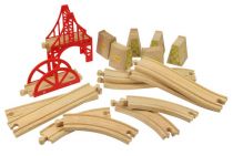 Dřevěné hračky Bigjigs Rail Dřevěné koleje set most 18 dílů