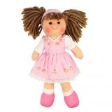 Dřevěné hračky Bigjigs Toys Látková panenka Rose 28 cm