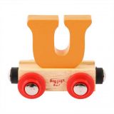 Dřevěné hračky Bigjigs Rail Vagónek dřevěné vláčkodráhy - Písmeno U