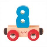 Dřevěné hračky Bigjigs Rail Vagónek dřevěné vláčkodráhy - Číslo 8