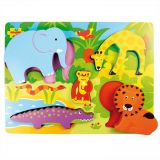 Dřevěné hračky Bigjigs Toys Vkládací puzzle safari