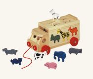 Dřevěné hračky Bino Skládací kamion se zvířaty