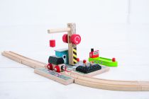 Dřevěné hračky Bigjigs Rail Uhelný dok s jeřábem