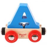 Dřevěné hračky Bigjigs Rail Vagónek dřevěné vláčkodráhy - Písmeno A