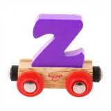 Dřevěné hračky Bigjigs Rail Vagónek dřevěné vláčkodráhy - Písmeno Z