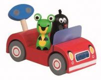 Dřevěné hračky Detoa Dřevěné auto červené - Krtek na výletě