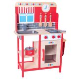 Dřevěné hračky Bigjigs Toys Dřevěná dětská kuchyňka červená