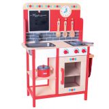 Dřevěné hračky Bigjigs Toys Dřevěná dětská kuchyňka červená