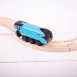 Dřevěné hračky Bigjigs Rail Elektrická lokomotiva Mallard modrá