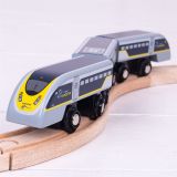 Dřevěné hračky Bigjigs Rail Rychlík Eurostar E320 + 3 koleje