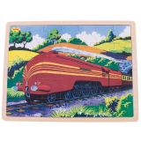Dřevěné hračky Bigjigs Toys Dřevěné puzzle historický vlak Vévodkyně z Hamiltonu 35 dílků