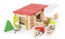 Dřevěné hračky Jeujura Dřevěná stavebnice 100 dílů Country ranč