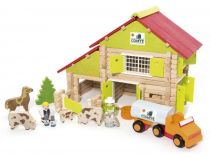 Dřevěné hračky Jeujura Dřevěná stavebnice 180 dílů Velká farma