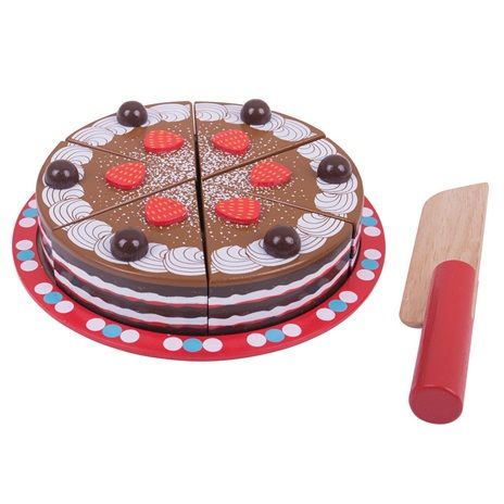Dřevěné hračky Bigjigs Toys Krájecí čokoládový dort