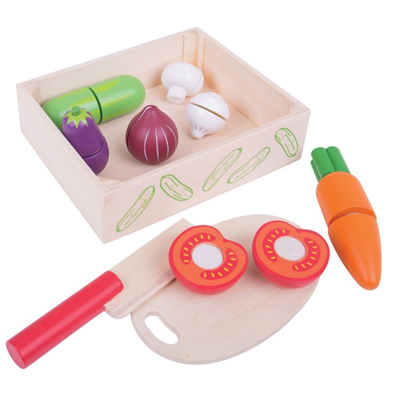 Dřevěné hračky Bigjigs Toys Krájecí zelenina v krabičce