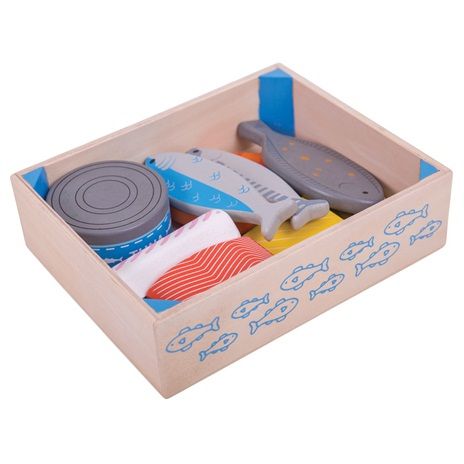 Dřevěné hračky Bigjigs Toys Dřevěné mořské plody v krabičce