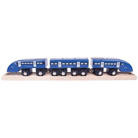 Dřevěné hračky Bigjigs Rail Rychlík High Speed 1 modrý