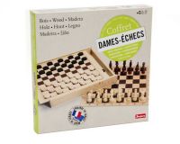 Dřevěné hračky Jeujura Šachy a dáma v dřevěné krabici