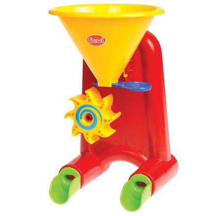 Dřevěné hračky Gowi Mini mlýn na vodu a písek červený