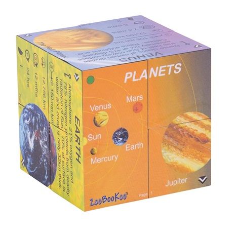 Dřevěné hračky Zoobookoo Kniha v kostce Planety