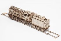 Dřevěné hračky Ugears 3D dřevěné mechanické puzzle Parní lokomotiva 4-6-0 s tendrem
