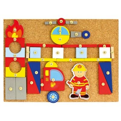 Dřevěné hračky Bino Hra s kladívkem hasiči