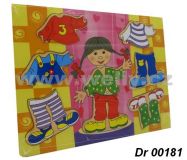 Dřevěné vkládací puzzle - Oblékací holka