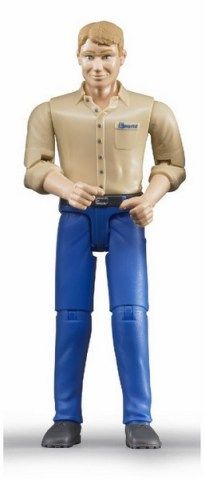 Dřevěné hračky Bruder BWORLD Figurka muž modré kalhoty