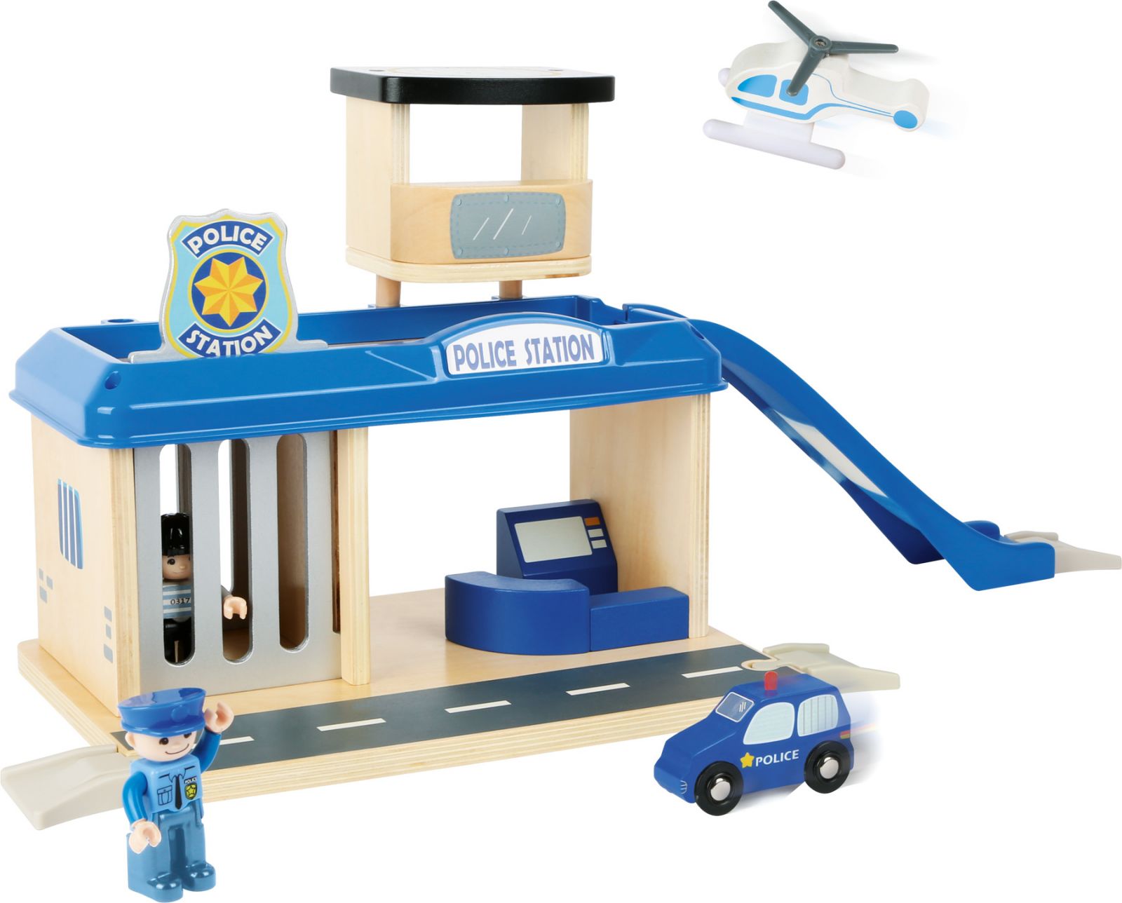 Dřevěné hračky small foot Policejní stanice s příslušenstvím