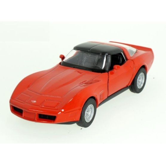 Dřevěné hračky Welly Chevrolet Corvette Coupe (1982) 1:34 červený