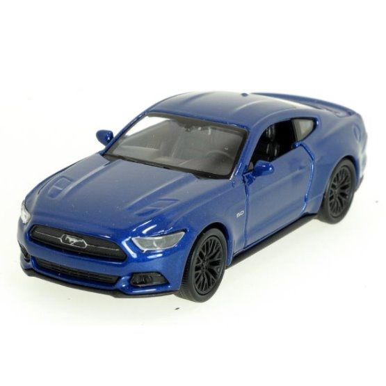 Dřevěné hračky Welly - Ford Mustang GT (2015) model 1:34 modrý