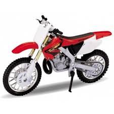 Dřevěné hračky Welly Motorka Honda CR250R 1:18 červená