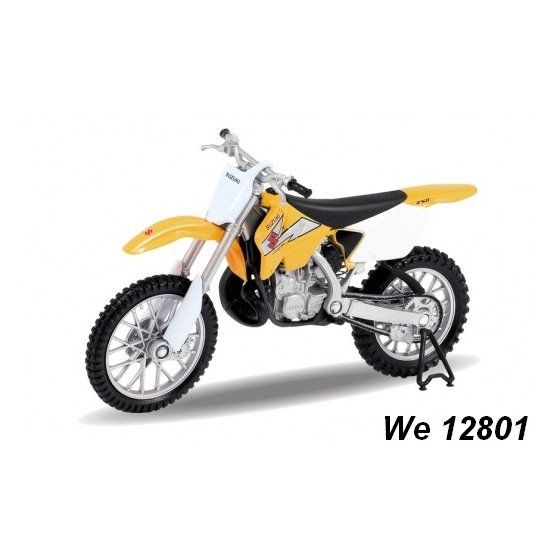 Dřevěné hračky Welly Motocykl Suzuki RM250 1:18 žlutý
