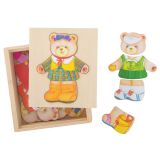 Dřevěné hračky Bigjigs Toys Oblékací puzzle Paní medvědice