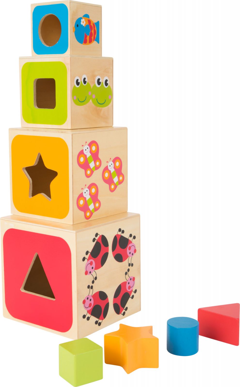 Dřevěné hračky small foo Didaktické vkládací kostky ABC small foot
