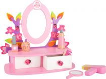 Dřevěné hračky small foot Dřevěný kosmetický stoleček růžový